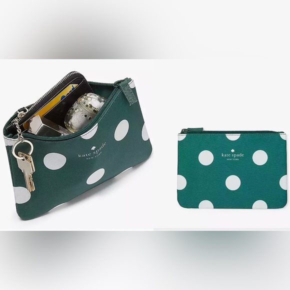 FREE W PURCH* Kate Spade Dot Pouch ✨ Jade Green - Picture 4 of 9
